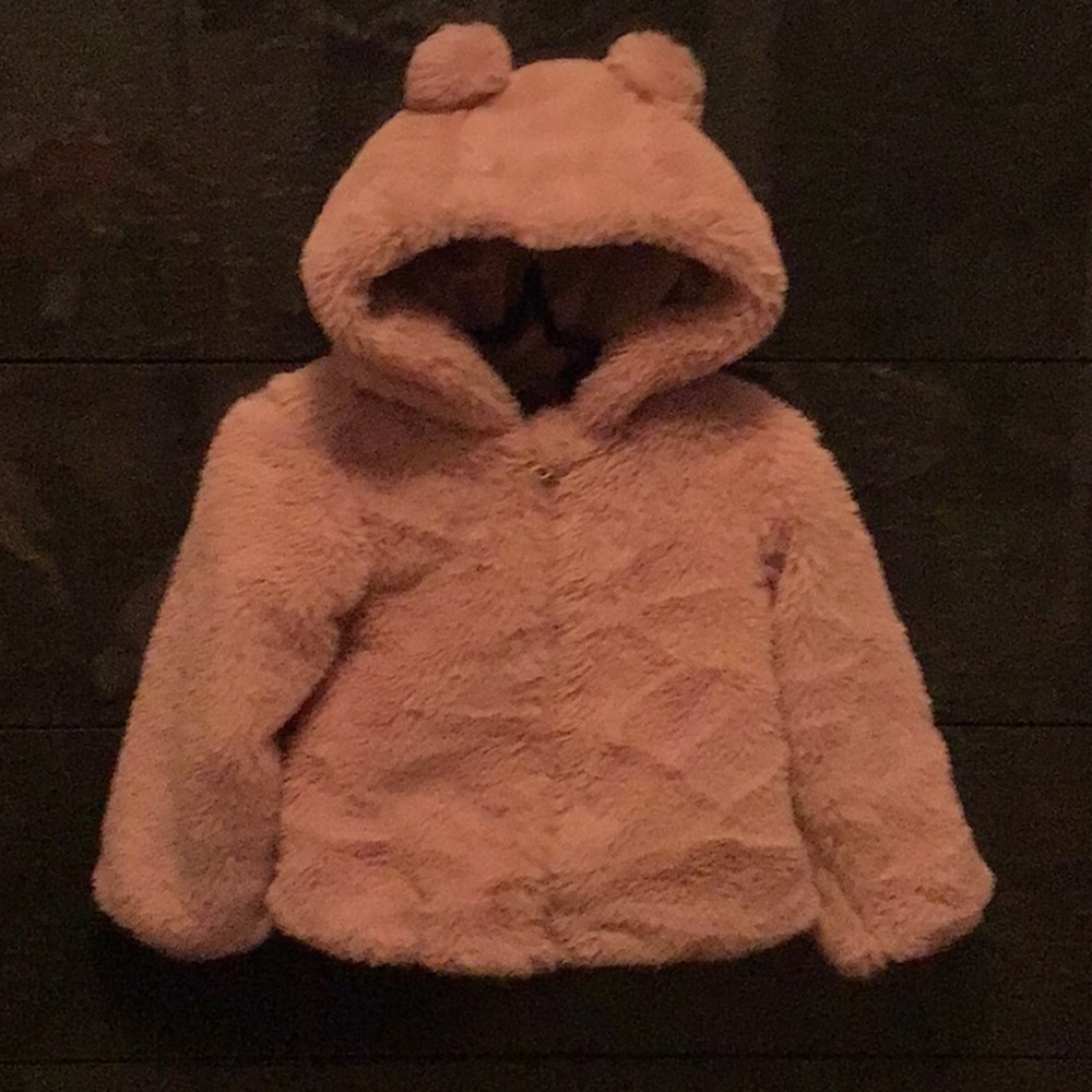 Girls plush hooded jacket